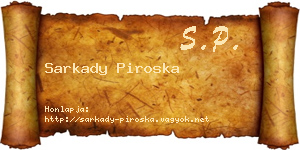 Sarkady Piroska névjegykártya